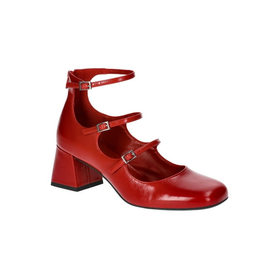 No Boundaries Faux Leather Strappy Mary Jane Heels, Women's