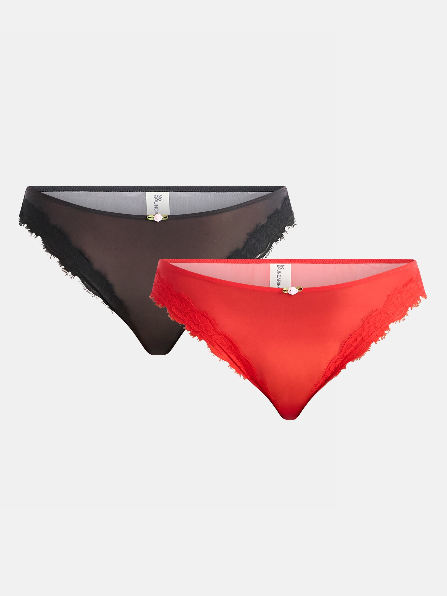 No Boundaries Valentine's Day Sheer Micro Cheeky Panties, 2-Pack, Women's