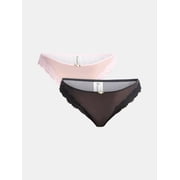 No Boundaries Valentine's Day Sheer Micro Cheeky Panties, 2-Pack, Women's