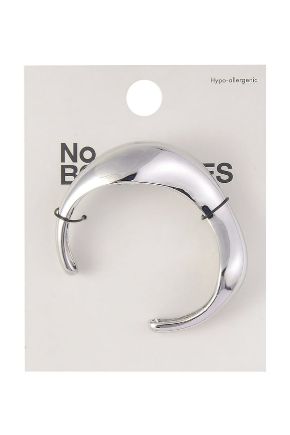 Silver-Tone Wavy Domed Cuff Bracelet, Women's