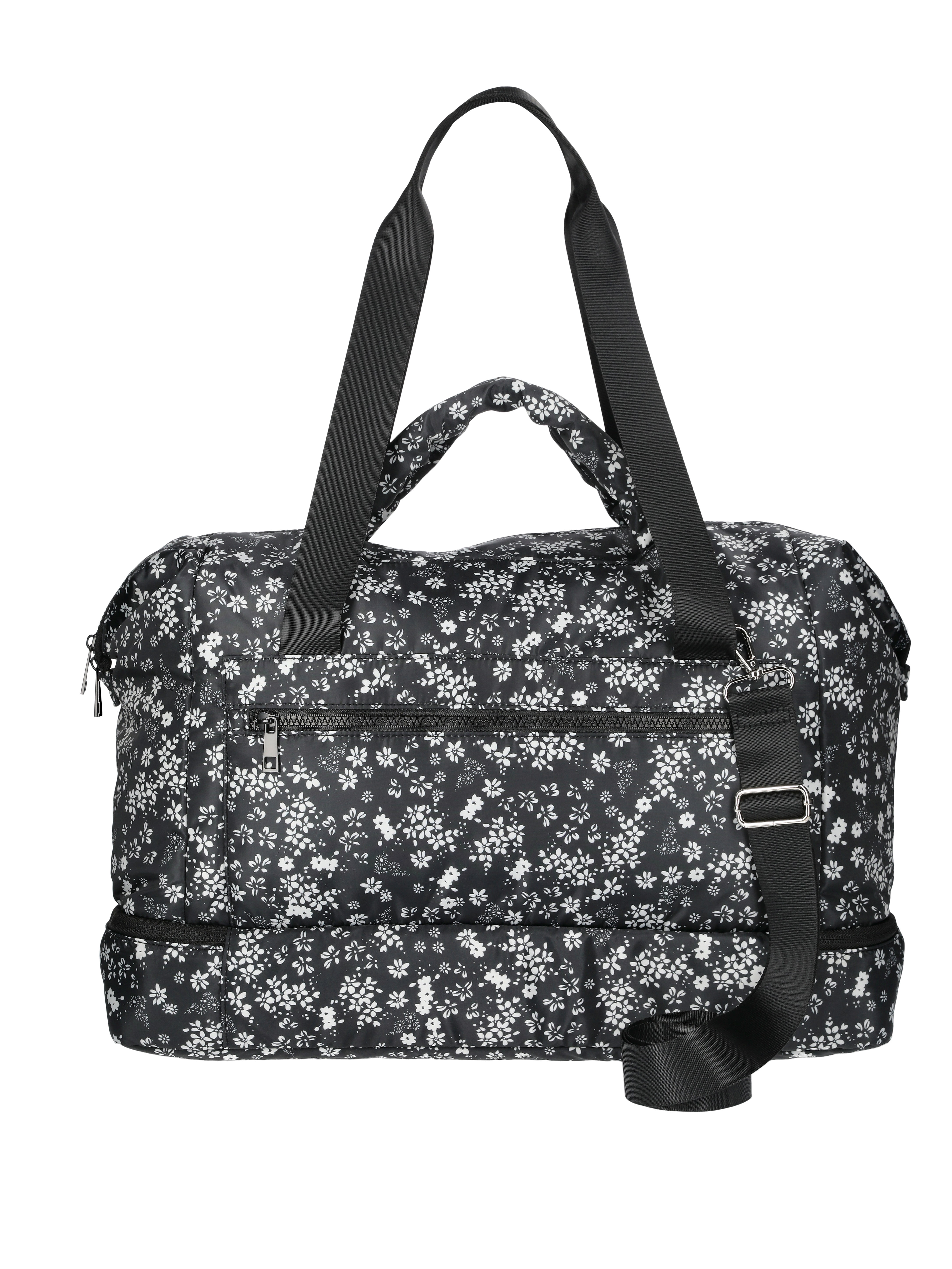 No Boundaries Women's Weekender Bag, Black Floral