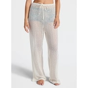 No Boundaries Crochet Wide Leg Pants Swim Coverup, Women's