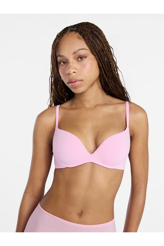 Wire Free Double Push Up Bra with Lace, Women's 32A-44DDD