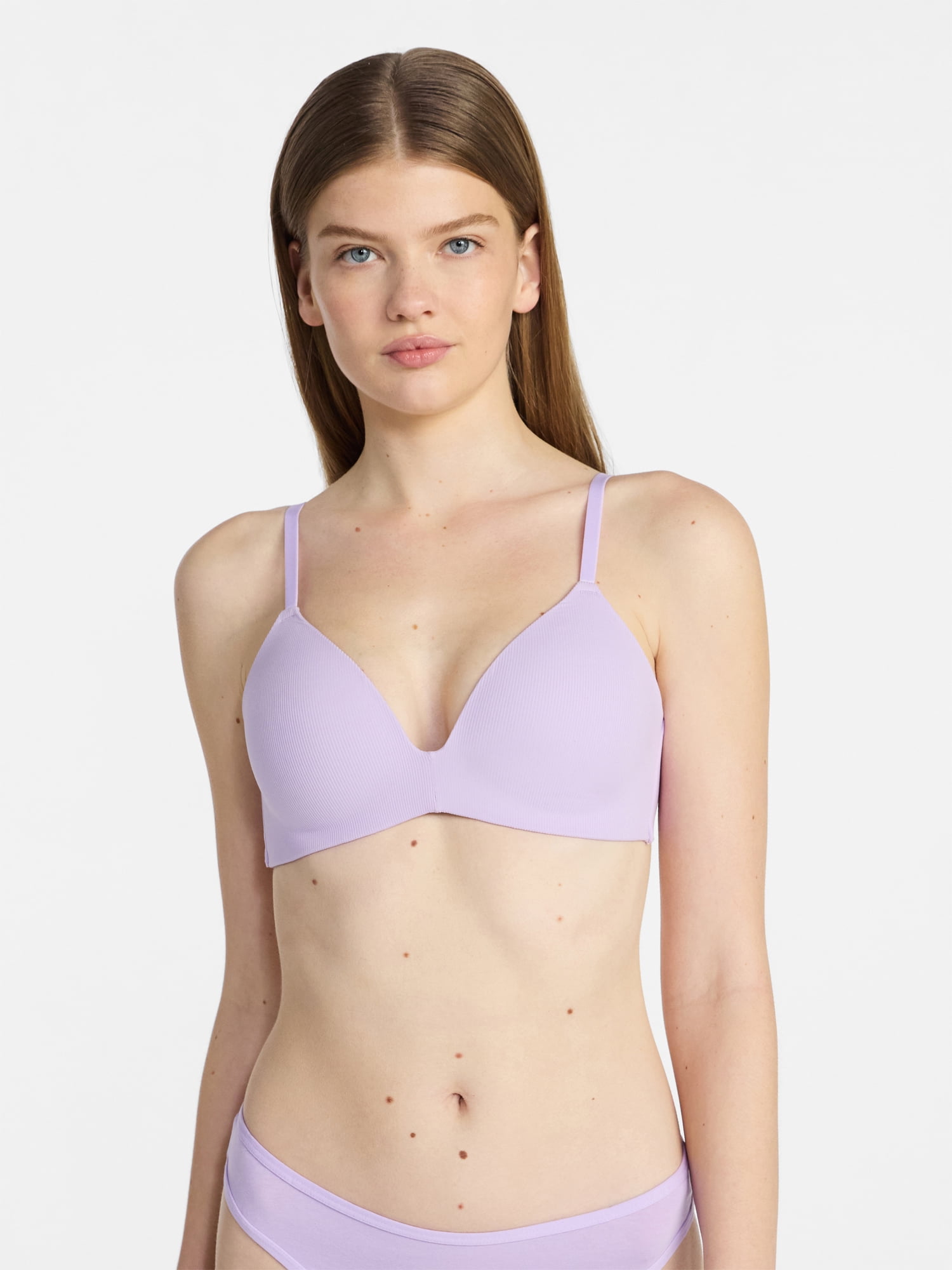 No Boundaries Wire Free Rib T-Shirt Bra, Women's 32A-44DDD