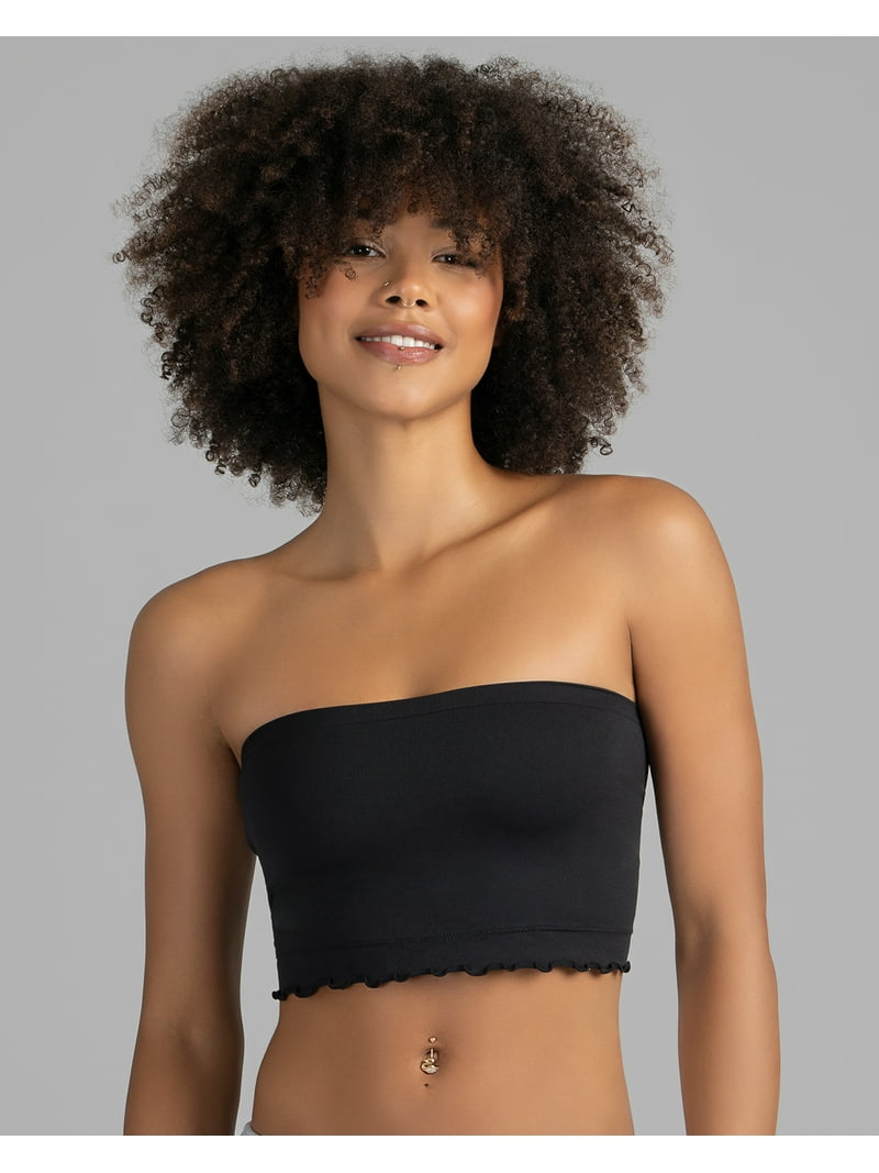 トップス *non*biri-- No Boundaries Seamless Ruffle Bandeau for Women XS-3XL, Strapless