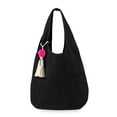 thumbnail image 1 of No Boundaries Women's Woven Oversized Hobo Shoulder Handbag Black, 1 of 4
