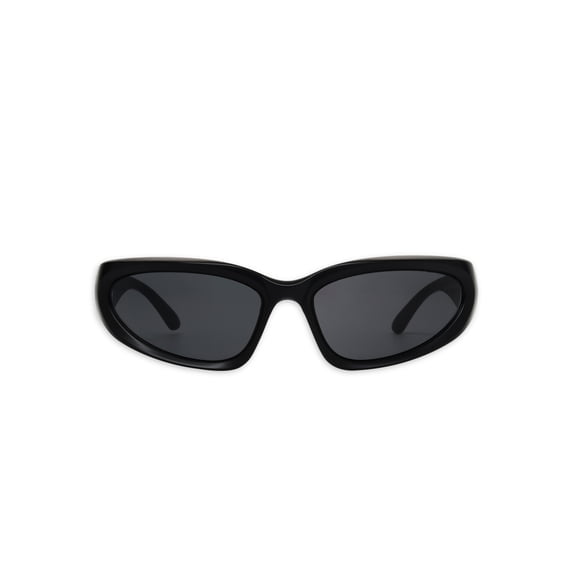 No Boundaries Women's Wrap Black Sunglasses