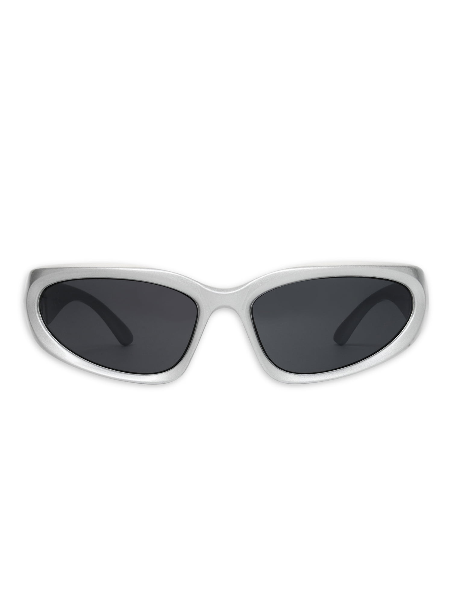 No Boundaries Women's Wrap Silver Sunglasses - Walmart.com