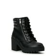 thumbnail image 1 of No Boundaries Women's Zip Accent Studded Hiker Boots, Wide Width, 1 of 3