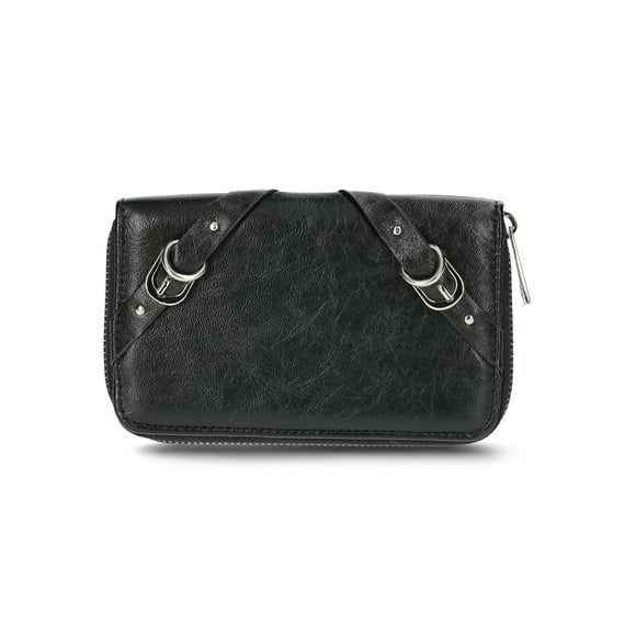 Women's Zip Around Wallet, Black