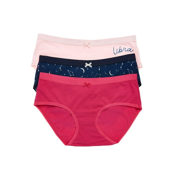 No Boundaries Women's Zodiac Cotton Hipster, 3-Pack