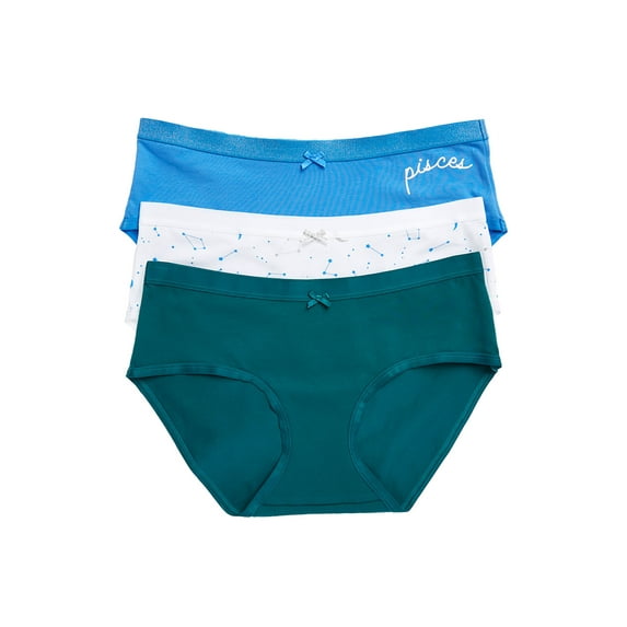 No Boundaries Women's Zodiac Cotton Hipster, 3-Pack