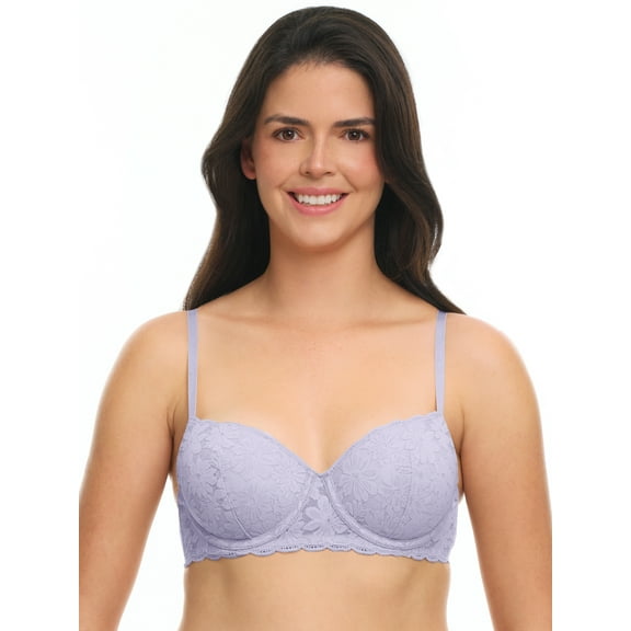 No Boundaries Women’s and Women’s Plus All-Over Lace Balconette Bra with Sugarcup™, Sizes 34B-40DD