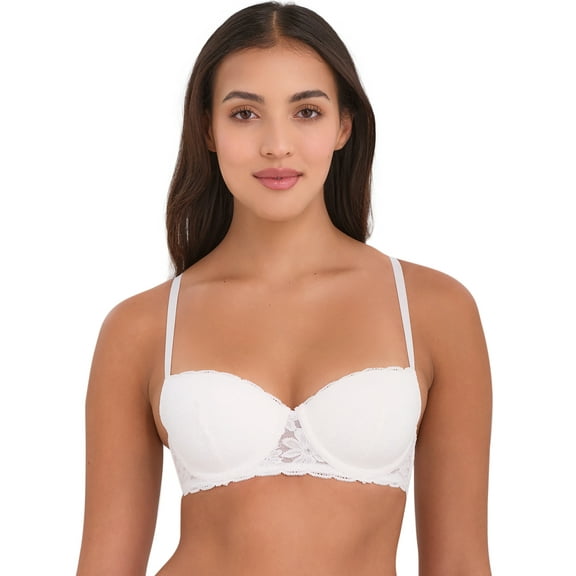 No Boundaries Women’s and Women’s Plus All-Over Lace Balconette Bra with Sugarcup™, Sizes 34B-40DD