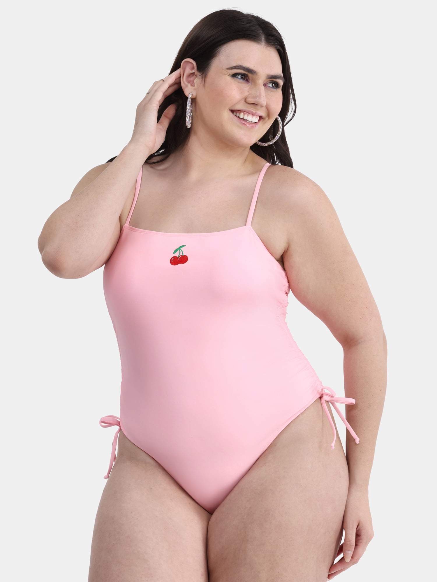 No Boundaries Women's and Women's Plus Cinched High Leg One Piece