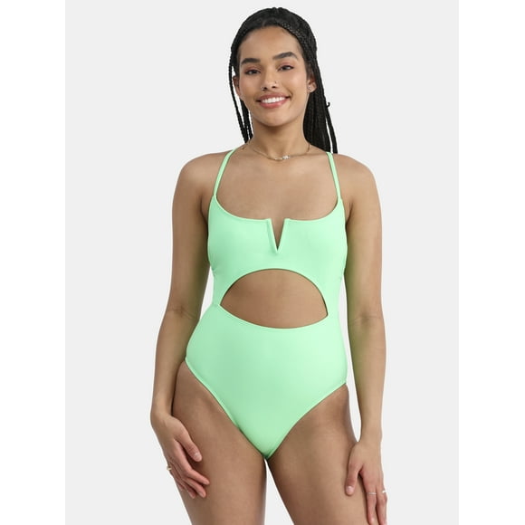 Women's Cutout V-Wire One-Piece Swimsuit, Sizes XXS - XXL