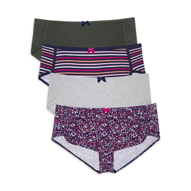 No Boundaries Women's or Juniors Ribbed Everyday Boy Short Panties, 4