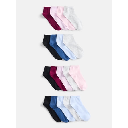 No Boundaries Women's Ankle Cut Socks, 20 Pack, Shoe Size 4-10