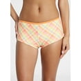 thumbnail image 1 of No Boundaries Plaid Boyshort Bikini Bottoms, Women’s XXS-XXL, 1 of 5