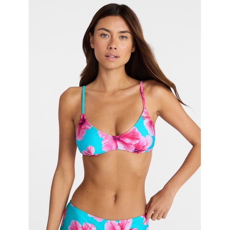 No Boundaries Print Bralette Bikini Top, Women's XXS-XXL