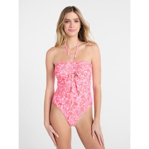 Halter Bandeau One Piece Swimsuit, Women's XXS-XXL