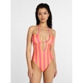 thumbnail image 1 of No Boundaries Cut Out One Piece Halter Swimsuit, Women's XXS-XXL, 1 of 5