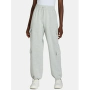 No Boundaries Cargo Fleece Jogger Pants, 29” Inseam, Women’s