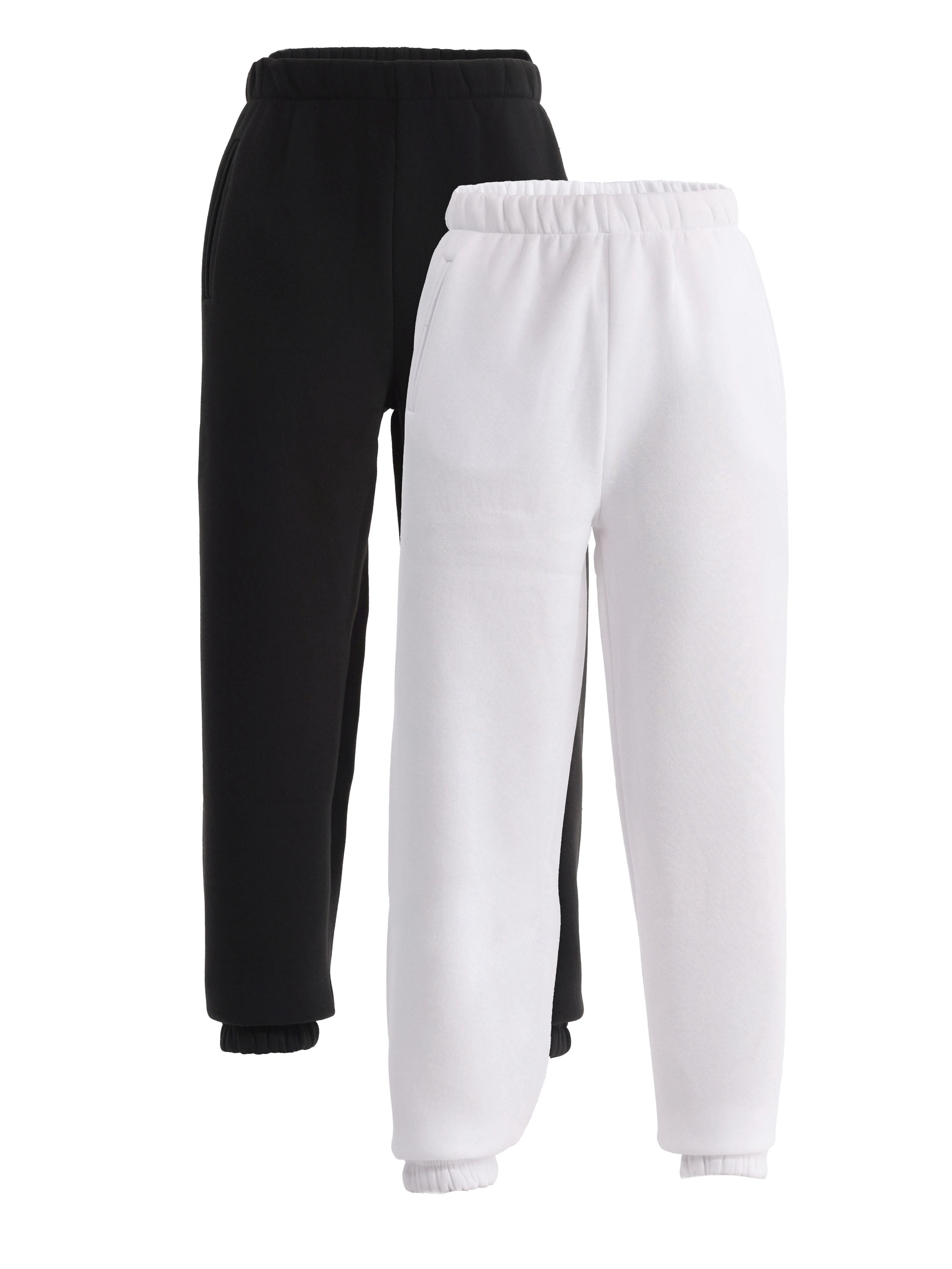 No Boundaries Fleece Joggers Pants, 2-Pack, 28" Inseam, Women’s
