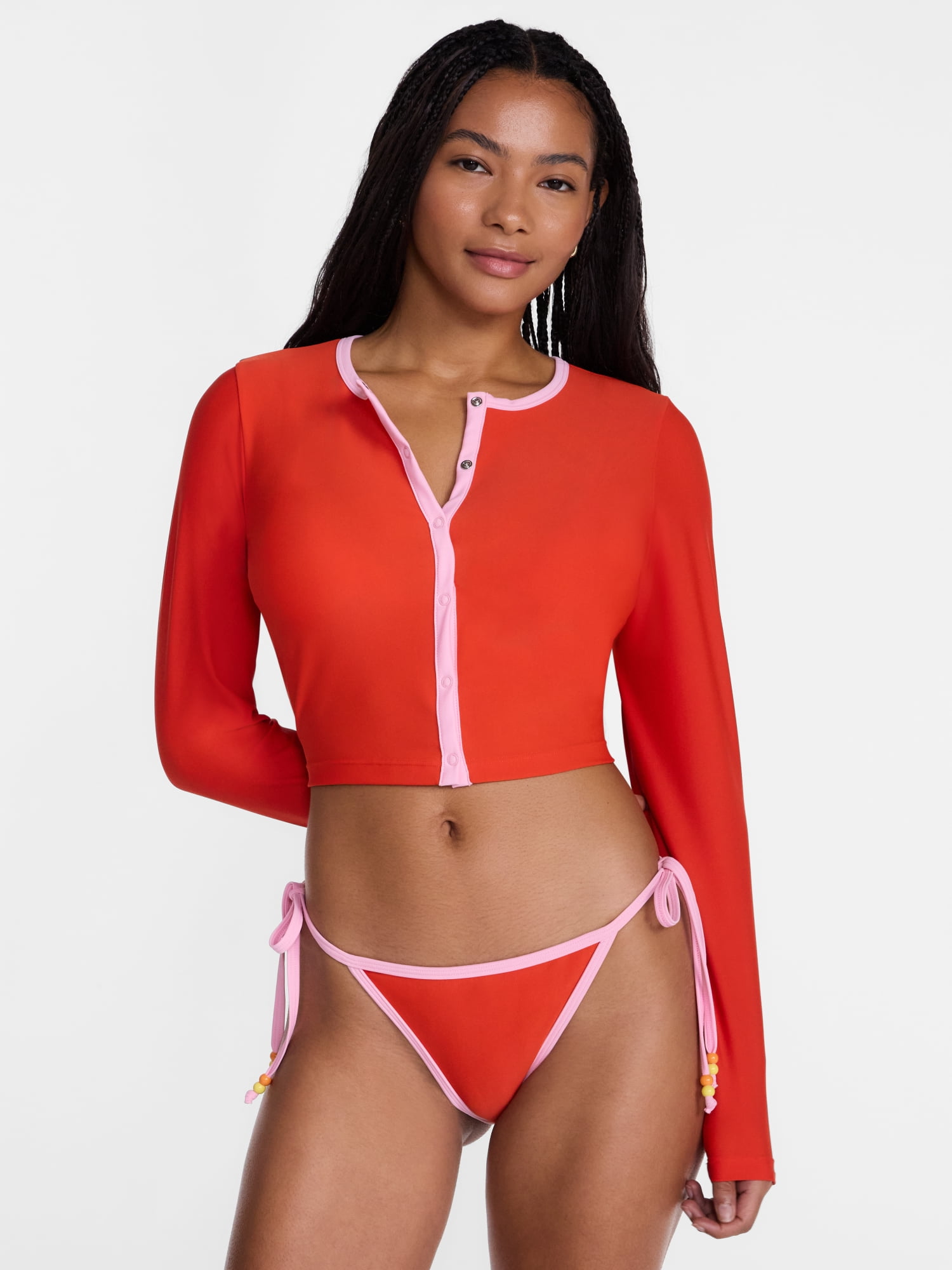 No Boundaries Cropped Rash Guard with Long Sleeves, Women's XXS-XXL