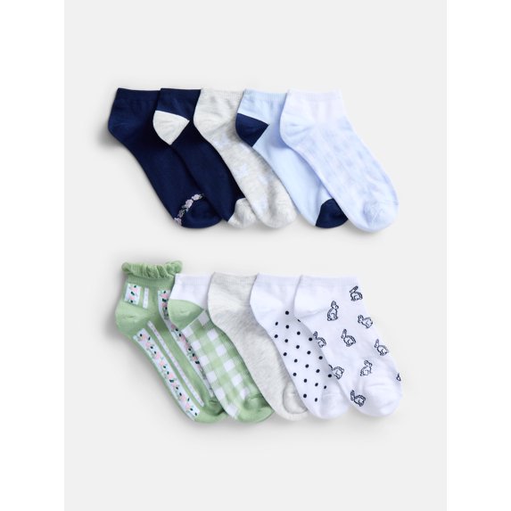 No Boundaries Women’s Low Cut Socks, 10 Pack, Shoe Sizes 4-10