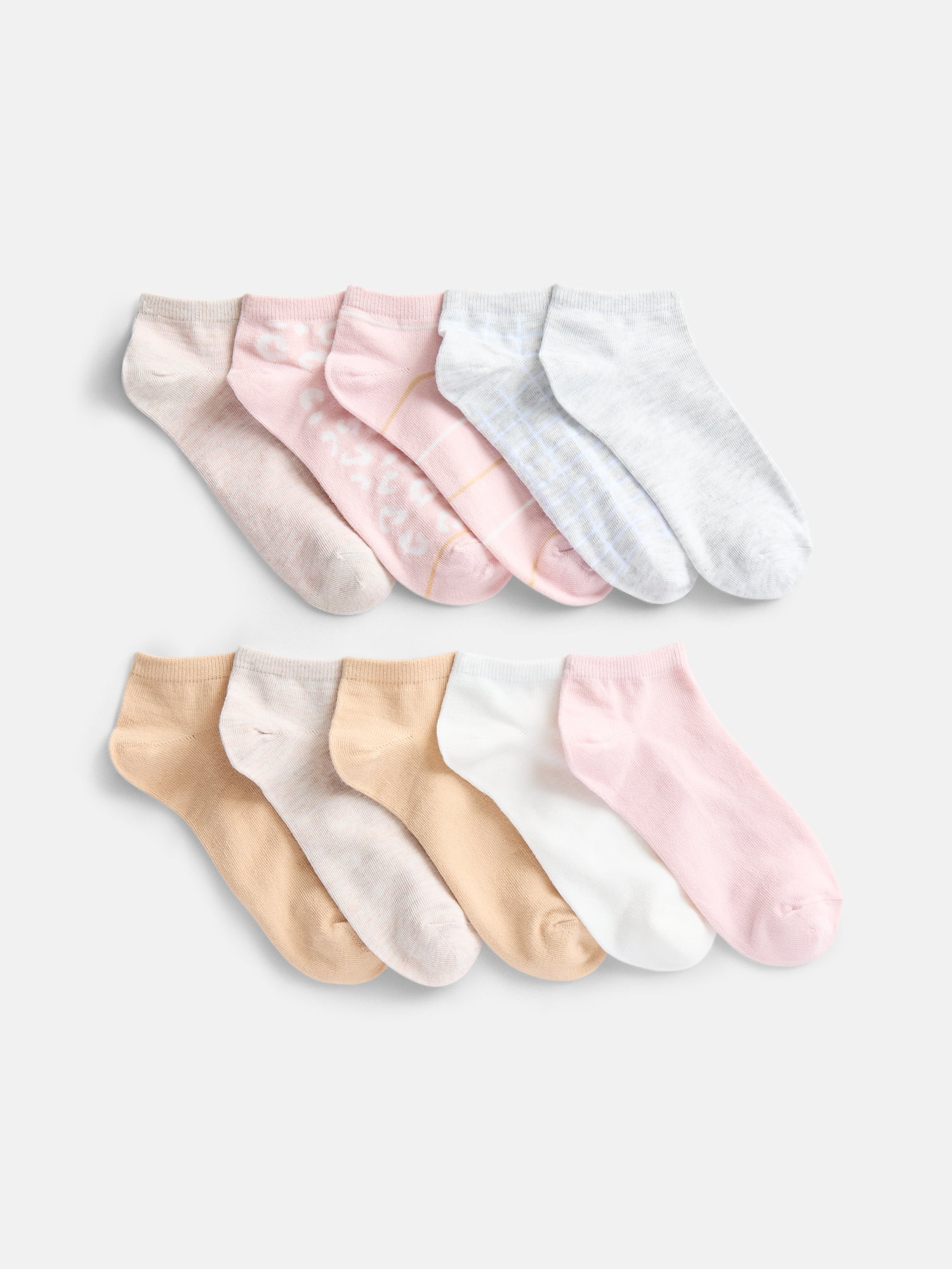 No Boundaries Women’s Low Cut Socks, 10 Pack, Shoe Sizes 4-10