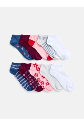 Women’s Low Cut Socks, 10 Pack, Shoe Sizes 4-10