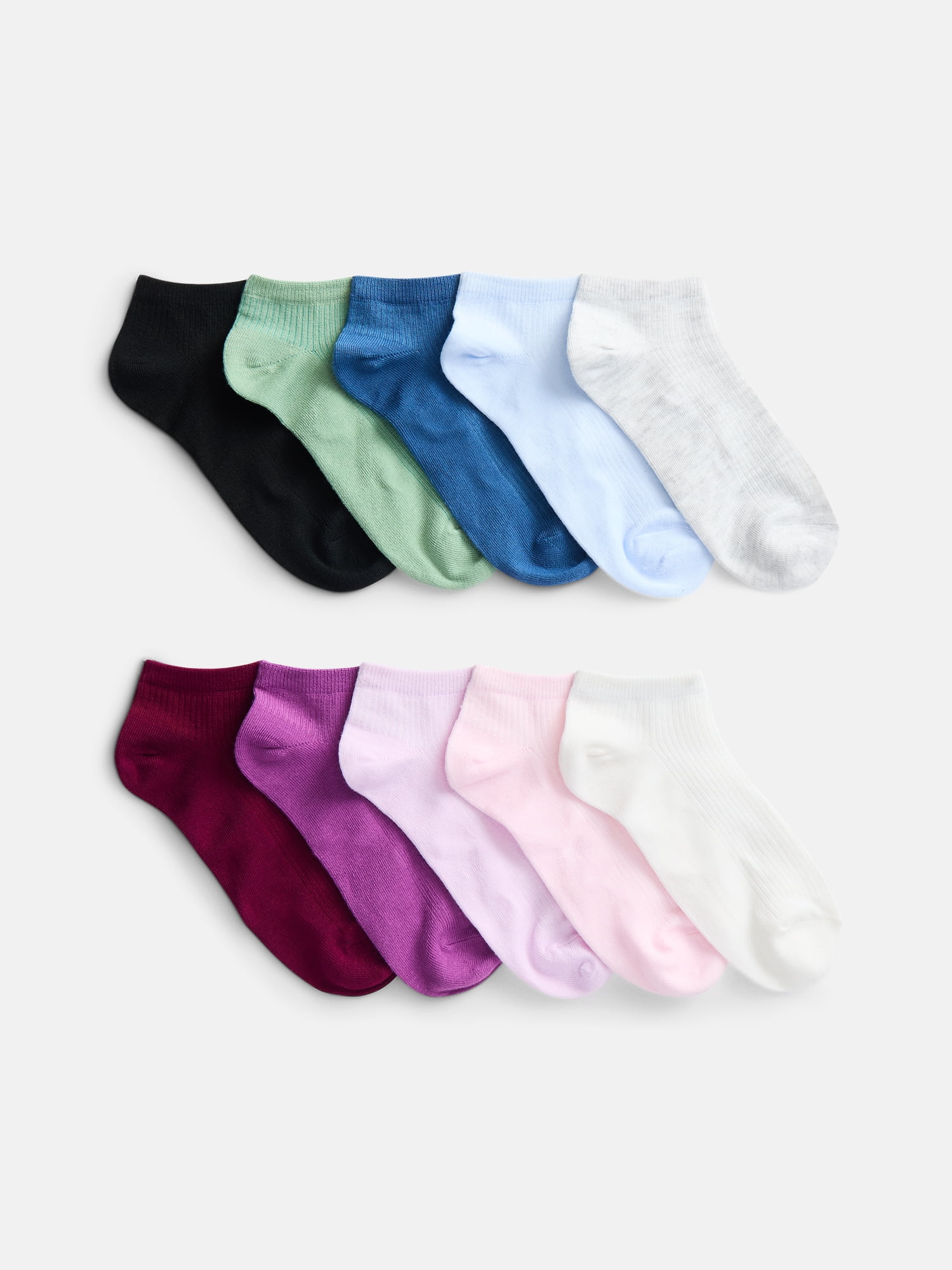 No Boundaries Women’s Low Cut Socks, 10 Pack, Shoe Sizes 4-10