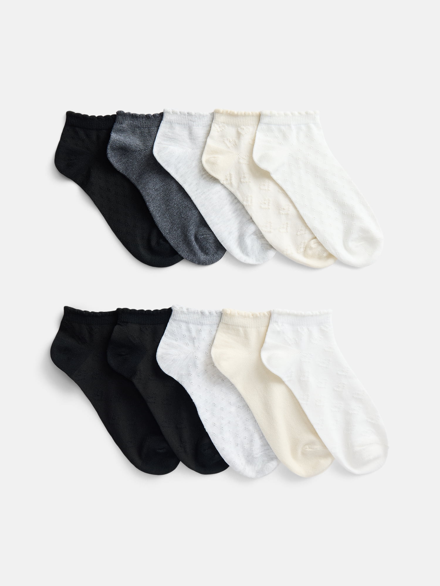No Boundaries Women’s Low Cut Socks, 10 Pack, Shoe Sizes 4-10