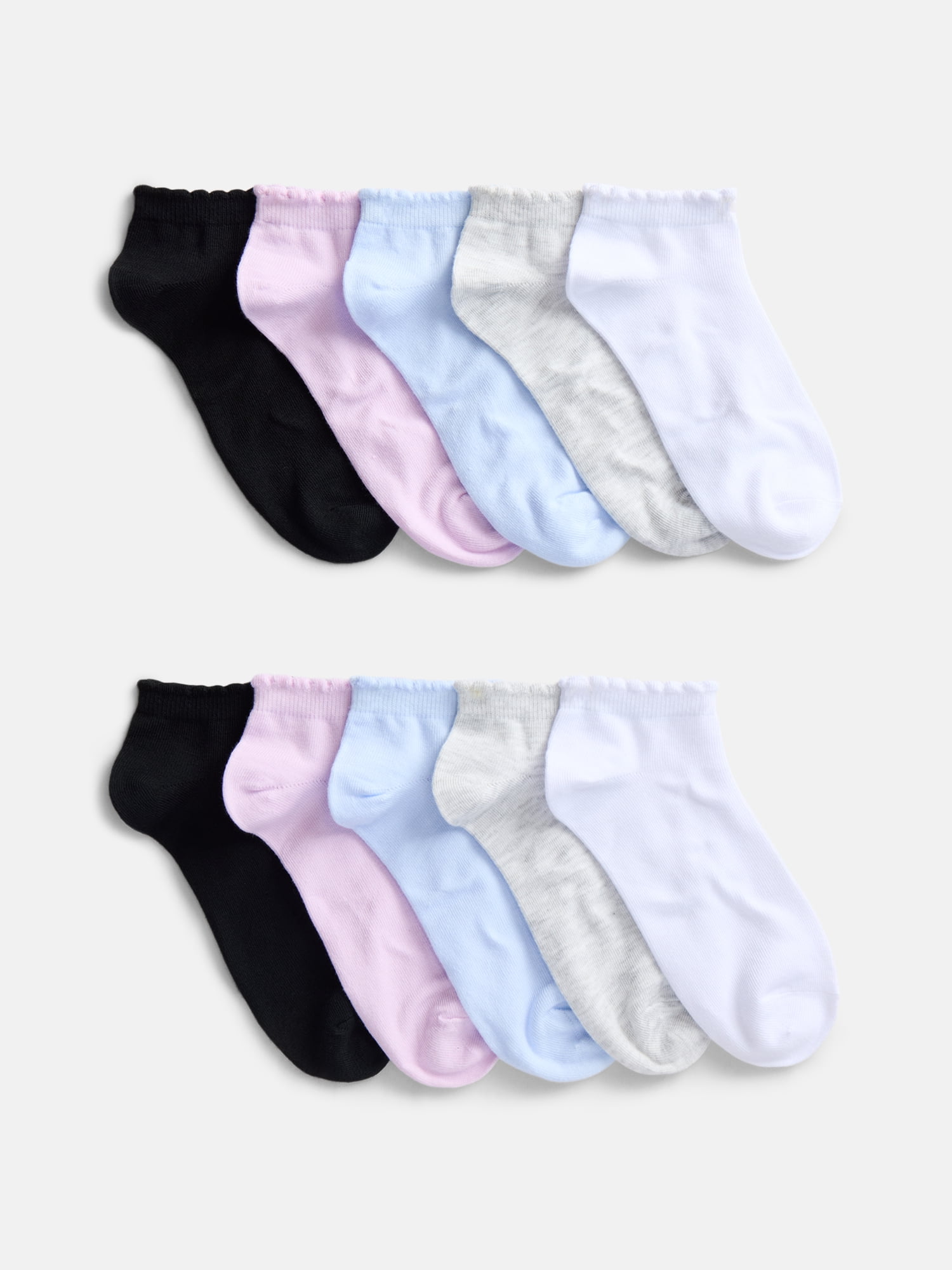 No Boundaries Women’s Low Cut Socks, 10 Pack, Shoe Sizes 4-10