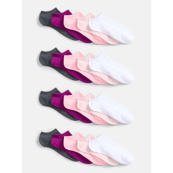 No Boundaries Women’s Low Cut Socks, 20 Pack, Shoe Sizes 4-10
