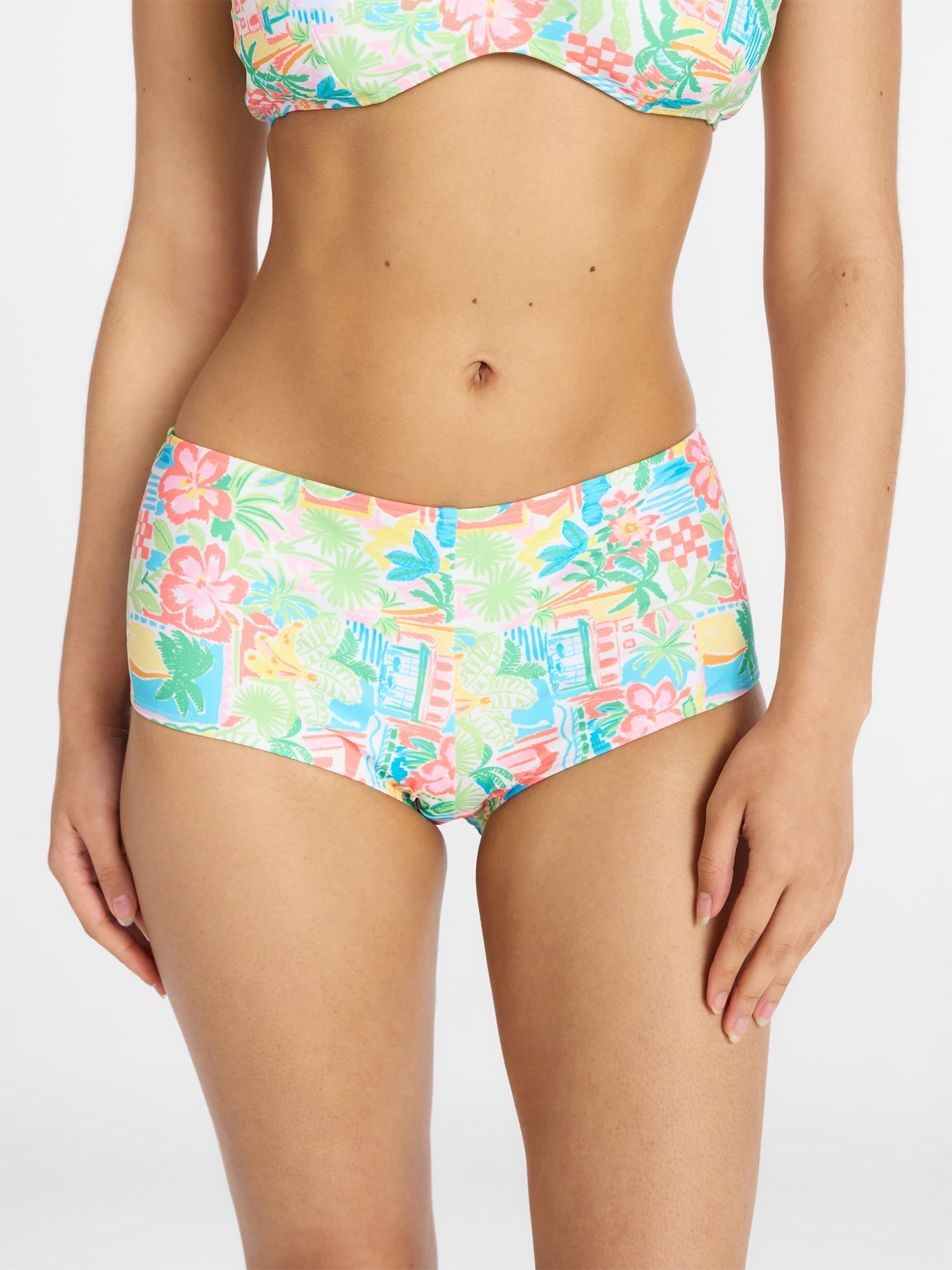 No Boundaries Low Rise Shortie Bikini Swim Bottoms, Women's XXS-XXL