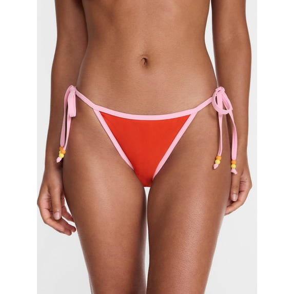 No Boundaries Low Waist Side Tie Bikini Bottoms, Women's XXS-XXL