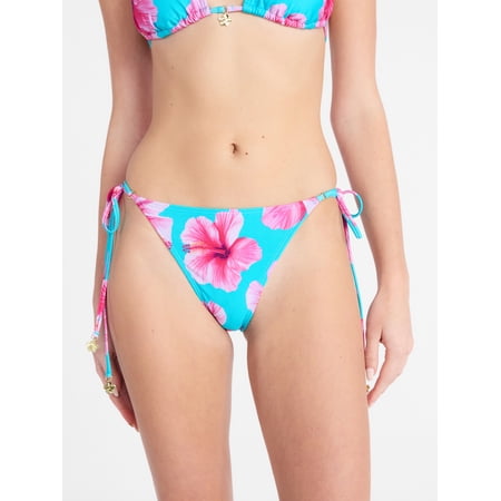 No Boundaries Low Waist Side Tie Bikini Bottoms, Women's XXS-XXL