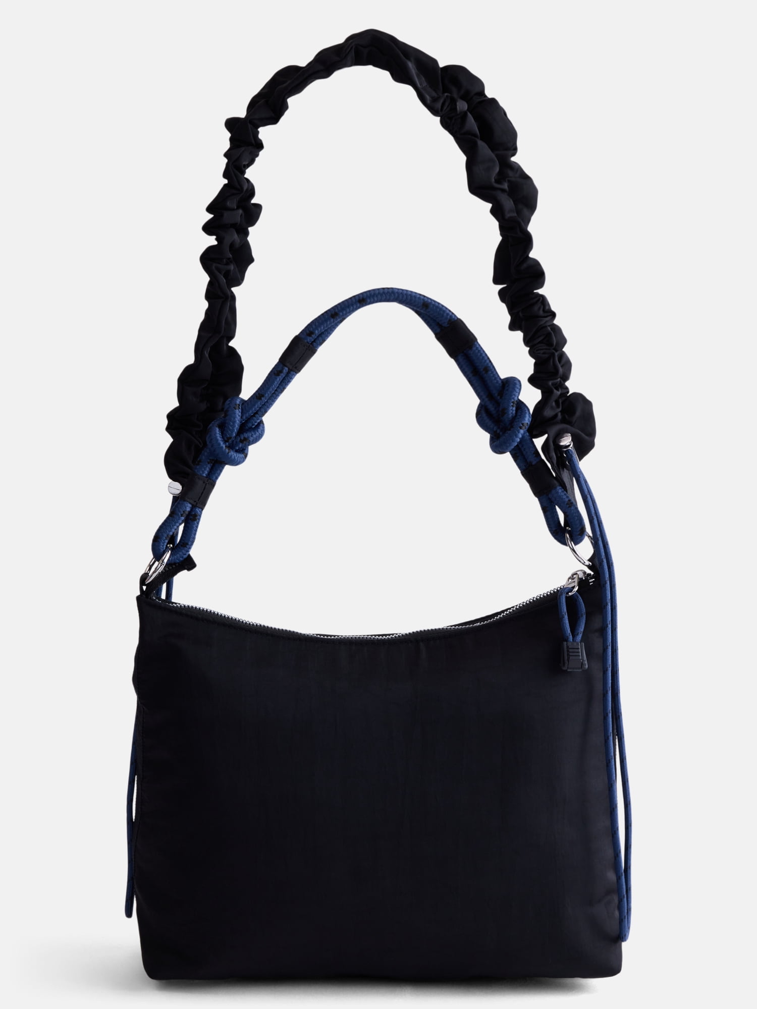 No Boundaries Women’s Medium Nylon Tote with Crossbody Scrunch Strap, Black