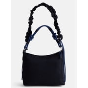 Women’s Medium Nylon Tote with Crossbody Scrunch Strap, Black