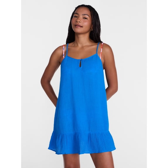 No Boundaries Scoop Neck Cotton Dress Coverup, Women’s XXS-XXL