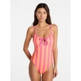 thumbnail image 1 of No Boundaries Scoop Neck One Piece Swimsuit with Keyhole, Women's XXS-XXL, 1 of 5