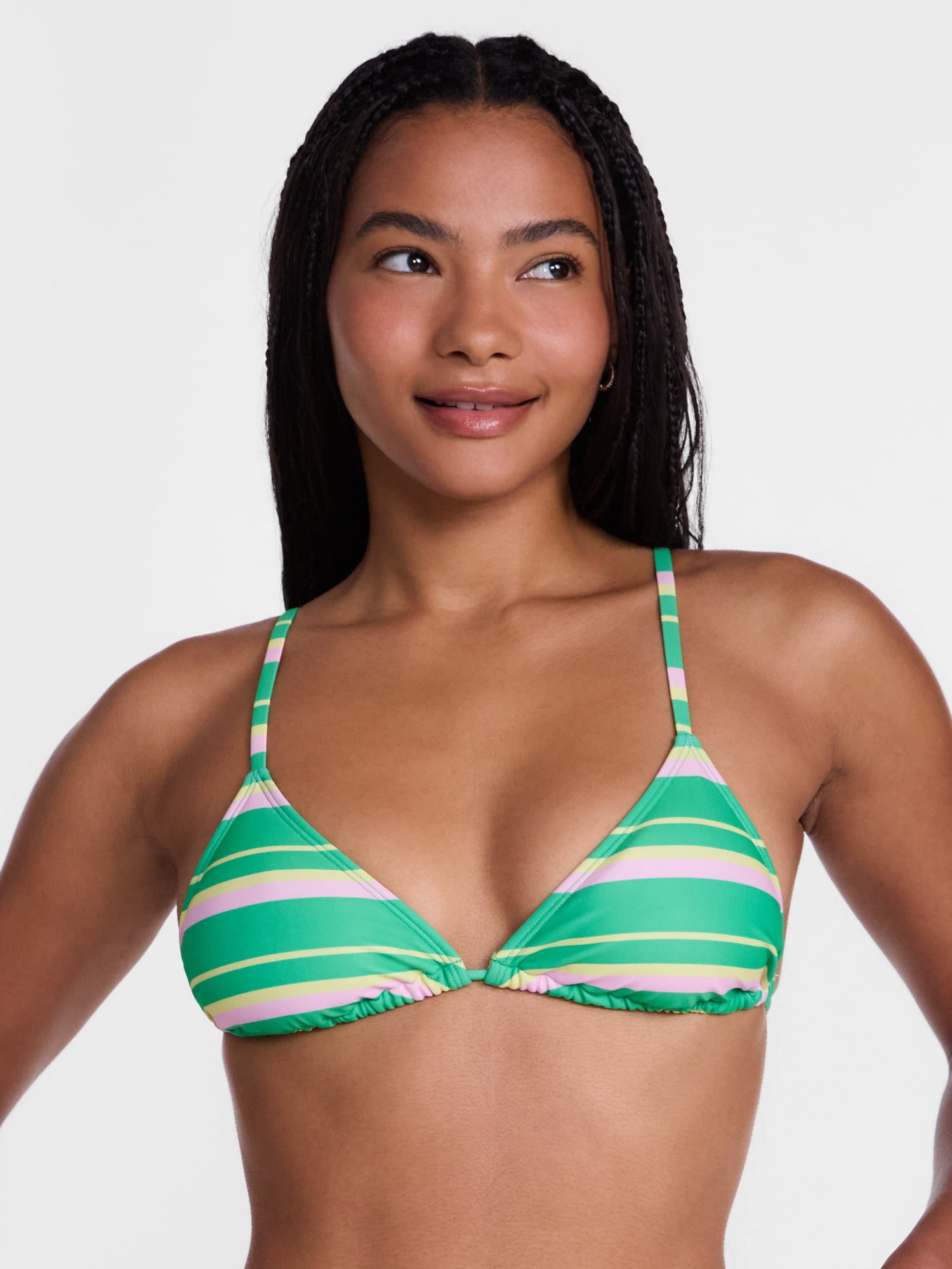 No Boundaries Triangle Halter Bikini Top, Women’s XXS-XXL