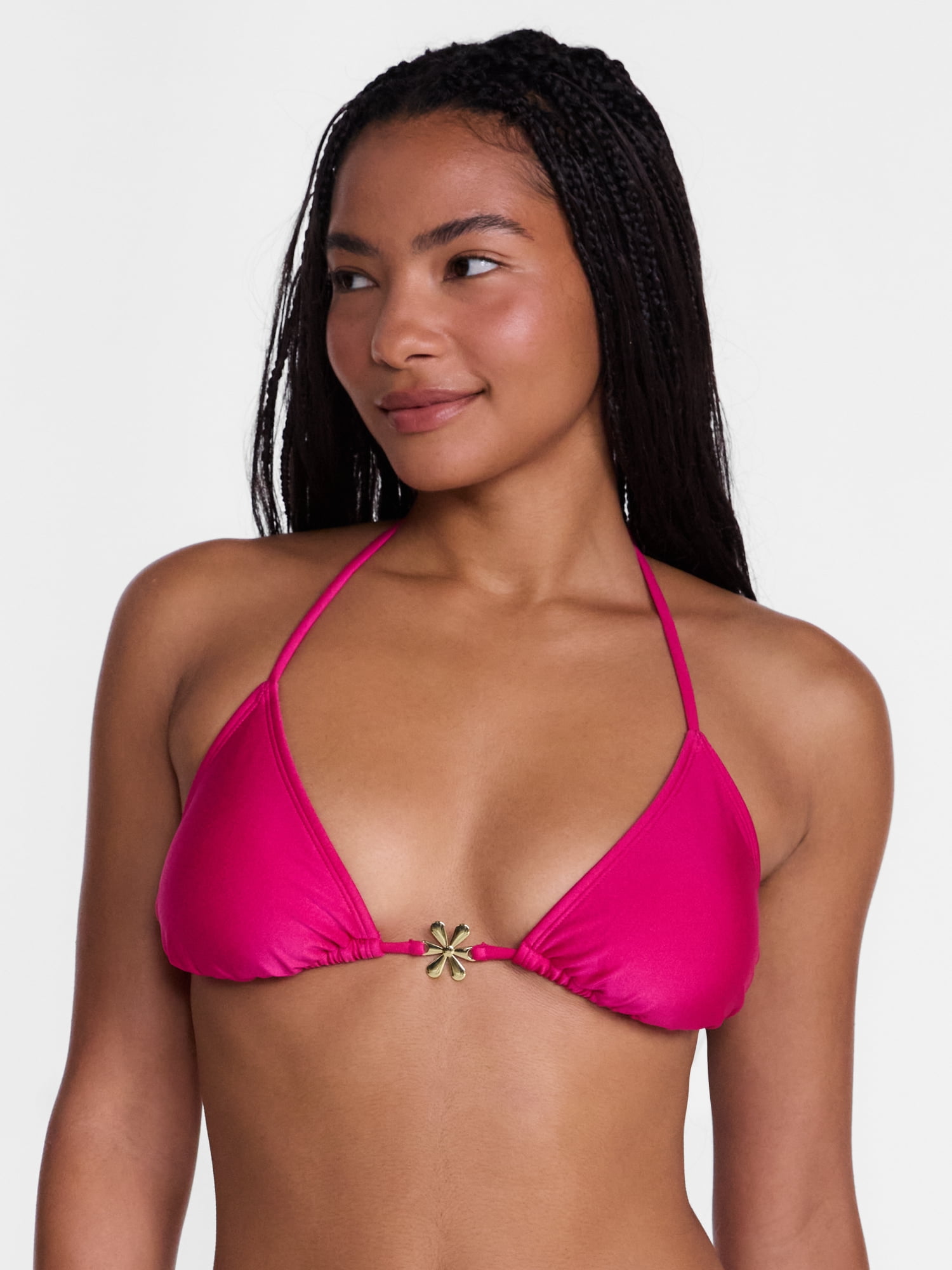 No Boundaries Triangle Halter Bikini Top, Women’s XXS-XXL