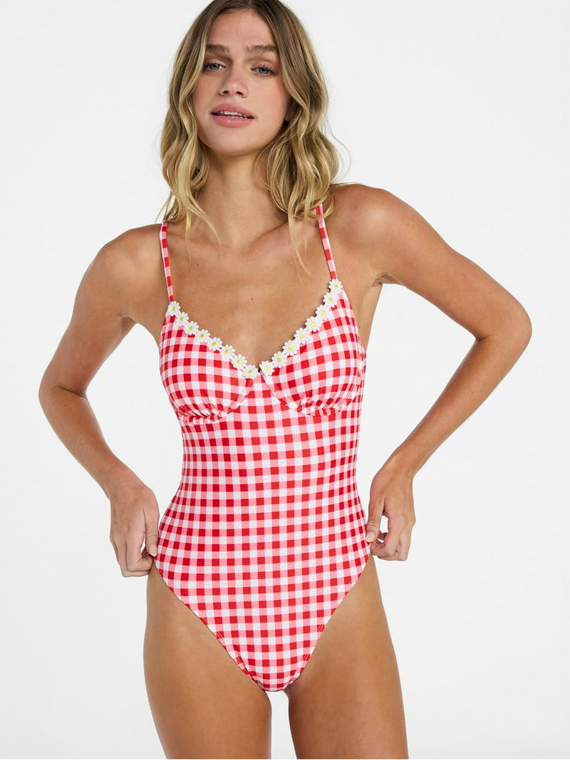 No Boundaries Underwire One-Piece Swimsuit, Women's XXS-XXL