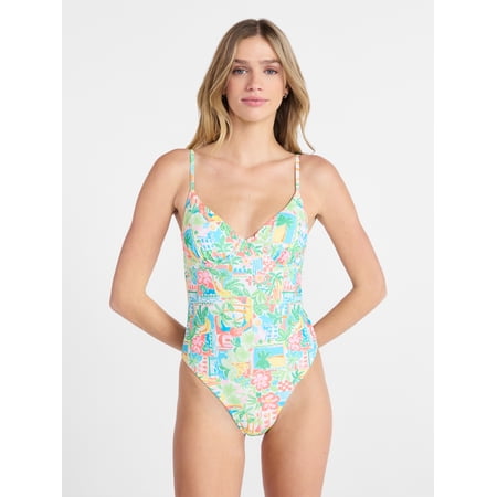No Boundaries Underwire One Piece Swimsuit, Women's XXS-XXL