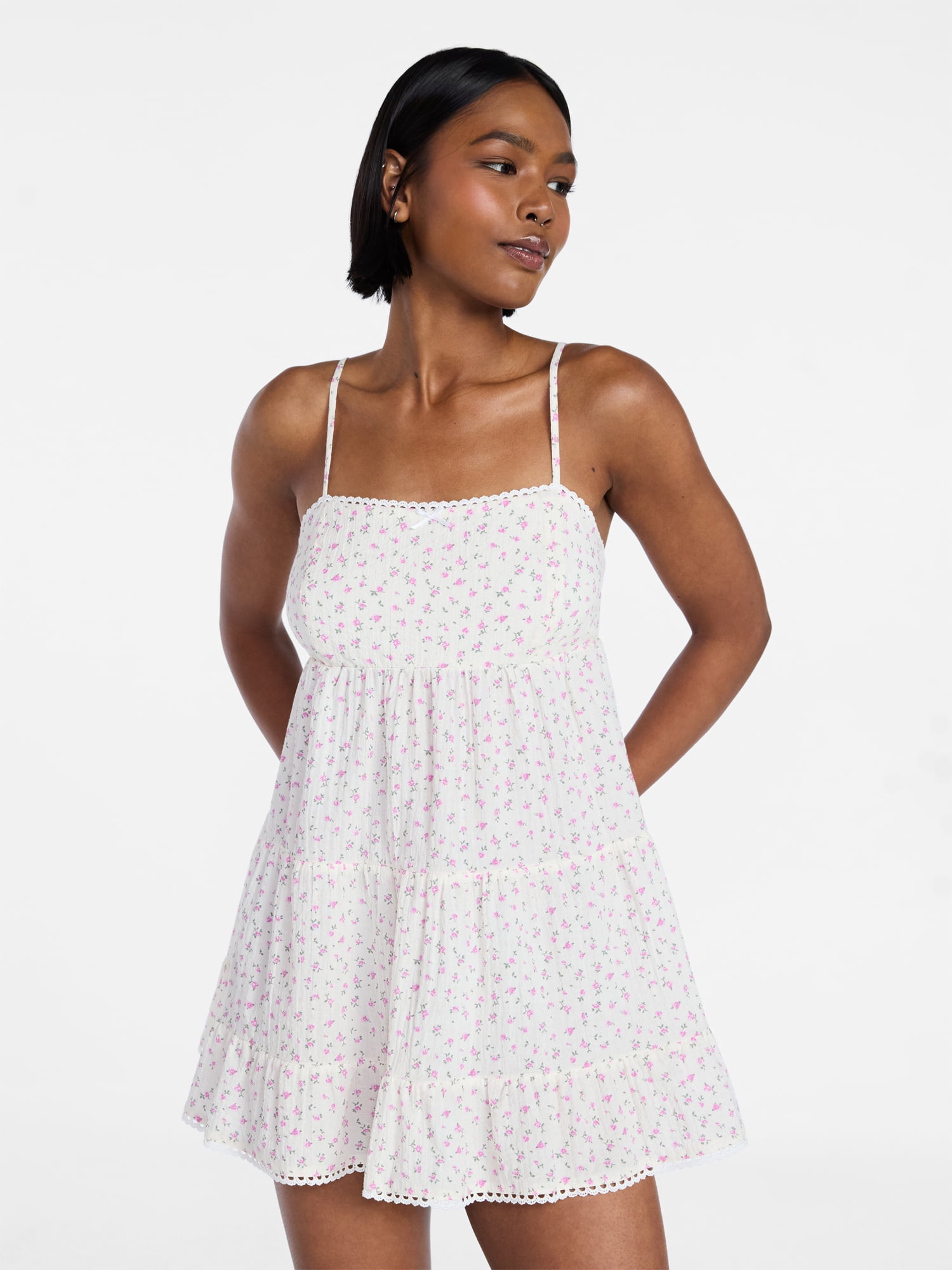 No Boundaries Woven Babydoll Sleep Dress, Women's XS-XXL