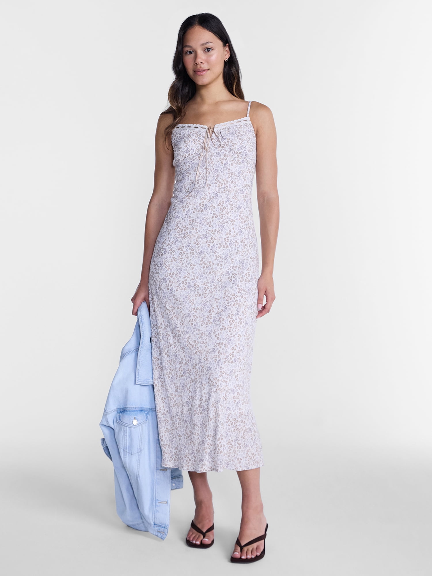 No Boundaries Woven Sweetheart Maxi Dress, Women’s XXS-XXL