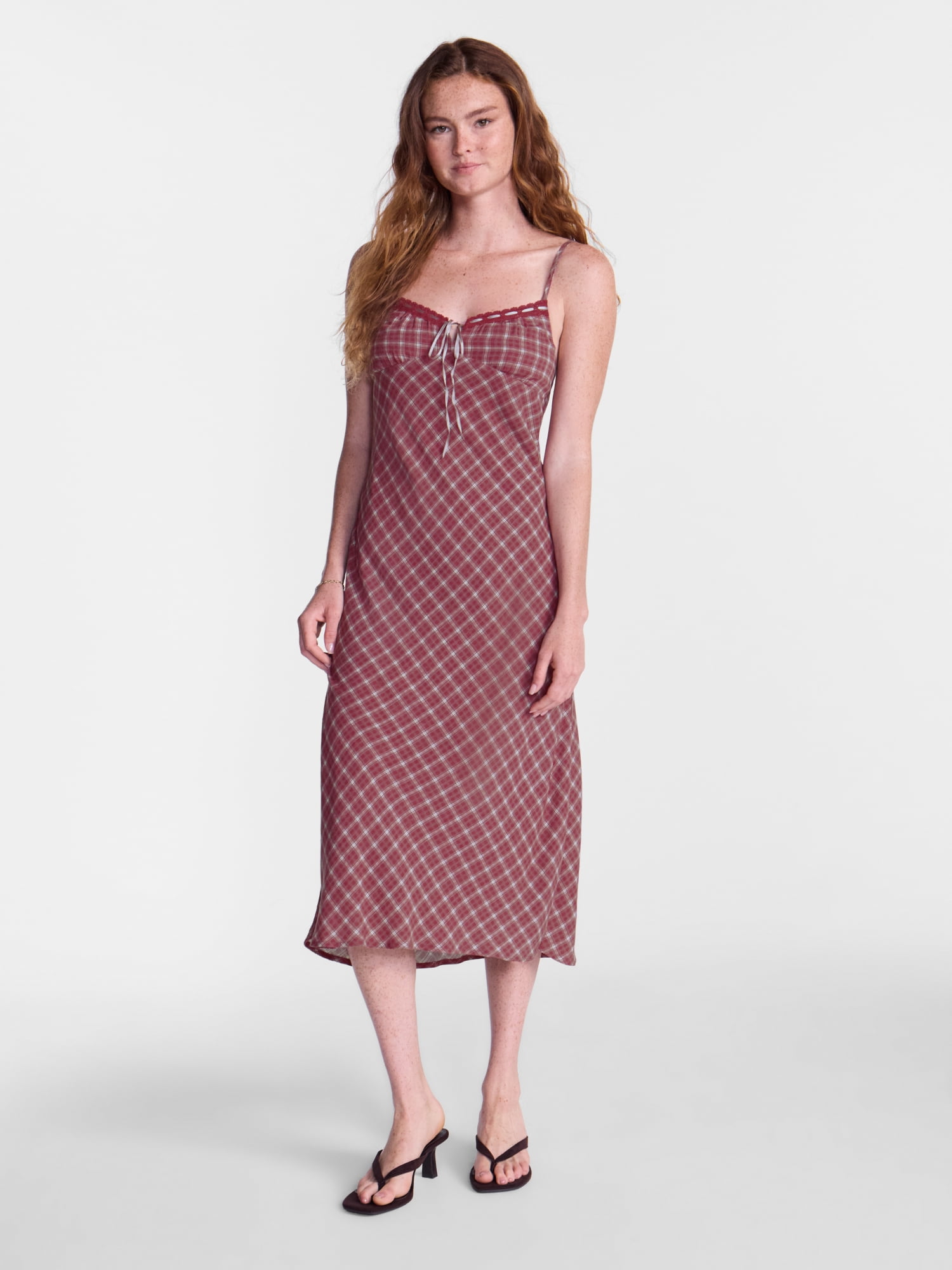 No Boundaries Woven Sweetheart Maxi Dress, Women’s XXS-XXL